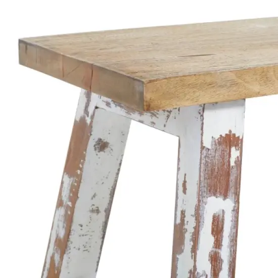 Rustic Wood Bench Brown - Olivia & May image {2}