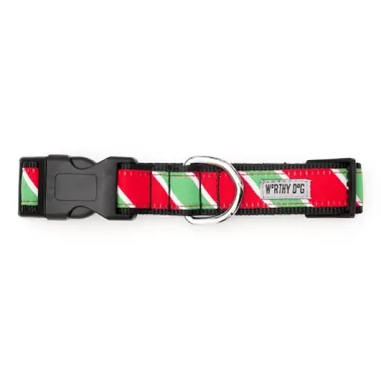 The Worthy Dog Holiday Stripe Dog Collar image {2}