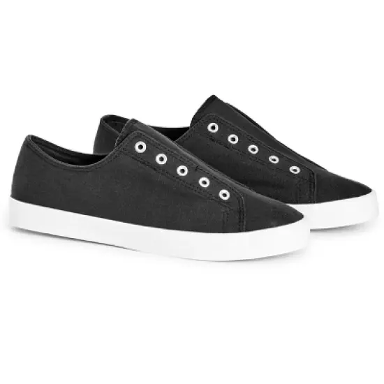 Women's WIDE FIT Laceless Trainer - black | EVANS image {5}