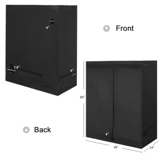 48''x24''x60'' Mylar Indoor Grow Tent Room Reflective Hydroponic Garden Growing image {1}