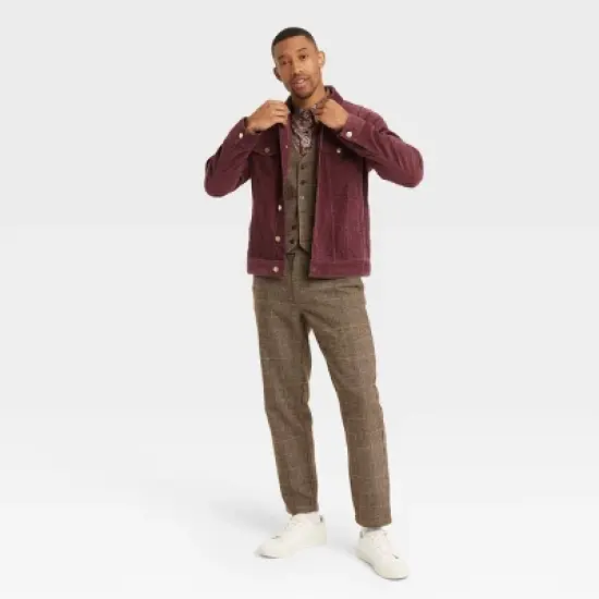 Houston White Adult Cord Jacket - Burgundy image {2}