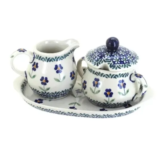 Blue Rose Polish Pottery K091 Manufaktura Cream & Sugar Set image {4}