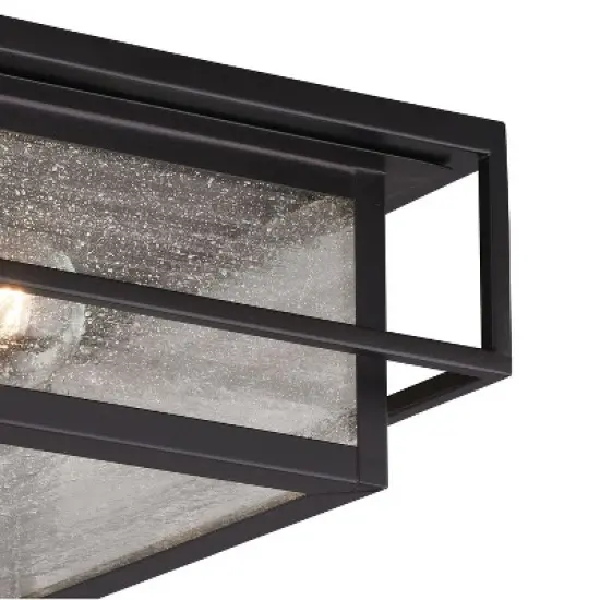 VAXCEL Hyde Park Bronze Mission Square Outdoor Flush Mount Ceiling Light Clear Glass image {7}