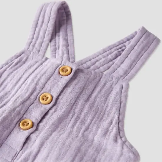 little Planet By Carter's Baby Rain Gauze Overalls - Lilac Purple image {2}