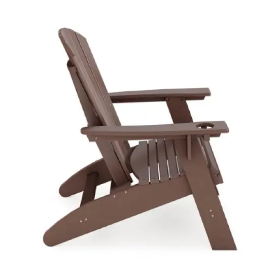 Brown Adirondack Chair &uml;C Sturdy HDPE Poly Lumber for Poolside, Patio, and Garden Relaxation image {2}
