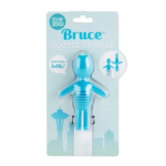 TrueZoo Bruce Bottle Stopper - Novelty Wine Corks - Wine Preserver Barware Accessories Silicone Wine Stopper Set of 1 image {6}