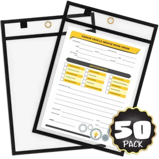 SCRIBBLEDO Black Dry Erase Pocket Sleeves Value Pack of 50 image {7}