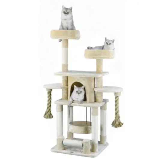 Go Pet Club 57.5" Jungle Rope Cat Tree with Sisal Covered Posts and two ropes F824 image {2}