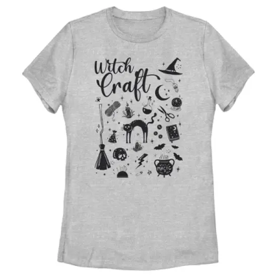 Women's Lost Gods Halloween Witchcraft Necessities Black and White T-Shirt image {3}