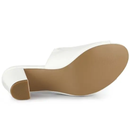 Allegra K Women's Slip on Block Heel Slide Sandals image {5}