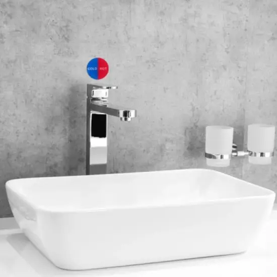 Unique Bargains Acrylic Self-Adhesive Decor Home Business Round Cold/Hot Water Label image {3}