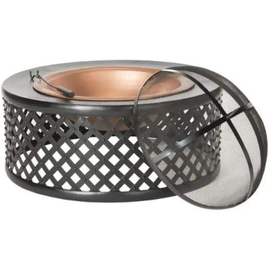 Jamaica Outdoor Fire Pit - PIT1007 - Copper/Black - Safavieh image {1}