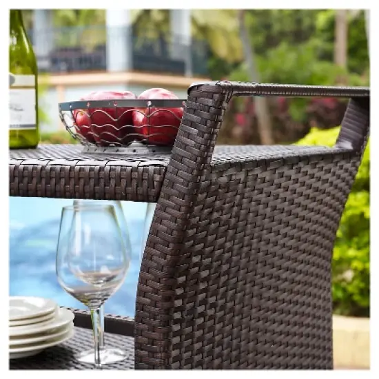 Crosley Palm Harbor Outdoor Wicker Bar Cart image {4}