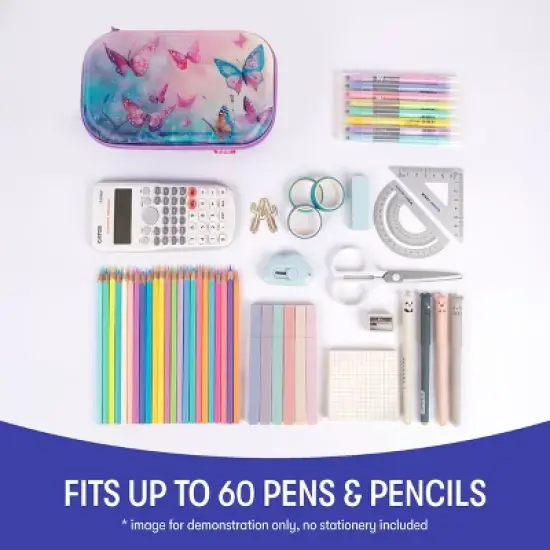 ZIPIT 3D Lenticular Pencil Case for Girls, Butterflies Pencil Box image {7}