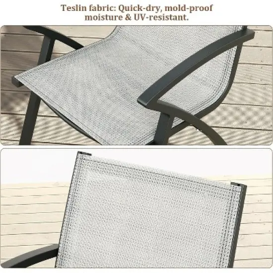 Patio Dining Set with Outdoor Dining Chairs 8PCS & 71" Aluminum Patio Table image {4}