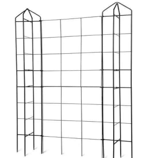 Gardener's Supply Company Zenith Trellis and Tower Combo | Sturdy Powder-Coated Steel Plant Support for Heavy Fruiting Plants - 74" Tall installed - image {1}