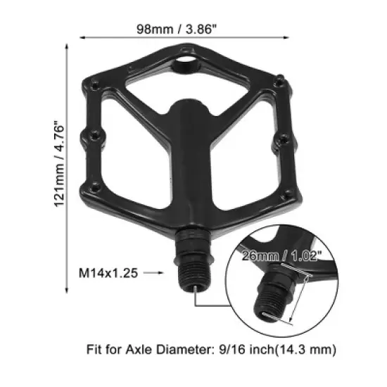 Unique Bargains Aluminum Alloy Bicycle Pedal Rear Foot Peg Black Fit 9/16 Inch Axles BMX MTB Bike Bicycle 1 Pair image {4}