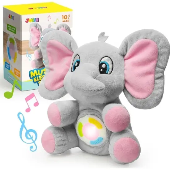 Joyfy Musical Elephant Plush Baby Toy, Stuffed Animal with Music & Light, Christmas Birthday Gifts for Infant Babies,Boys and Girls 6+ Months image {6}