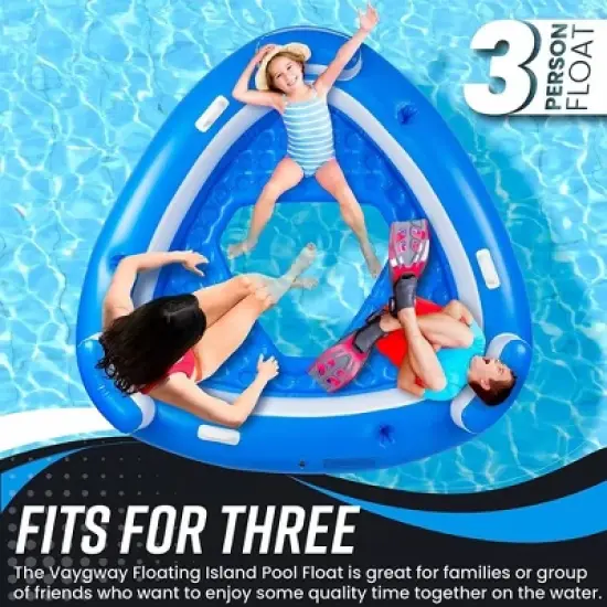 Zone Tech Inflatable Floating Island Pool Float &ndash; Comfortable Relaxation Inflatable Floating Lake Pool Lounger Raft Water Float for River and Beach image {4}