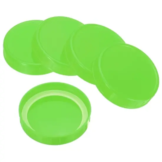 Unique Bargains Leak-Proof Plastic Mason Jar Lids with Silicone Sealing Ring 8 Pcs image {5}