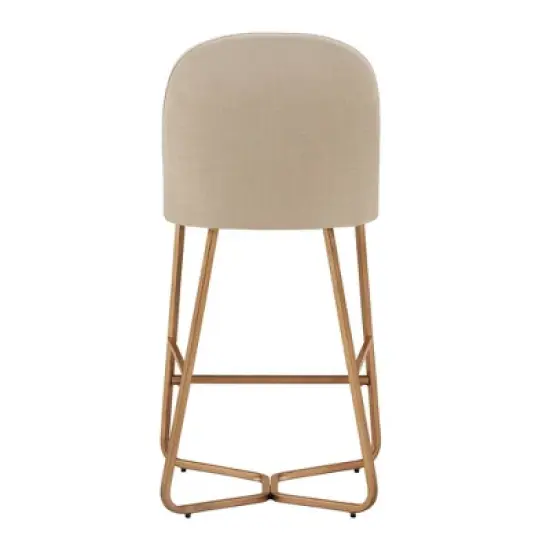 2pk 24" Karianne Linen Upholstered Counter Height Barstools Beige - Inspire Q image {6}