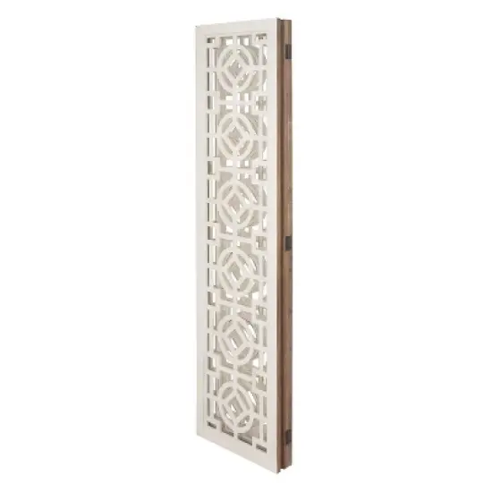 Farmhouse Wood Patterned Room Divider Screen White - Olivia & May image {8}