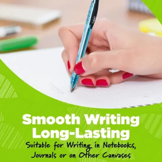 BIC Ecolutions Ocean-Bound Plastic Gel Pens, Medium Point (1.0mm), 12-Count Pack, Retractable Pens Made from 78% Ocean-Bound Recycled Plastic Excluding Ink Cartridge image {2}