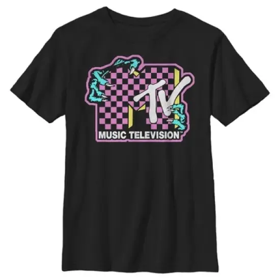 Boy's MTV Dragon Checker Logo T-Shirt image {4}