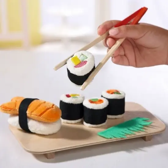 HABA Biofino Sushi Soft Play Food 10 Piece Set with Serving Board and Chopsticks image {2}
