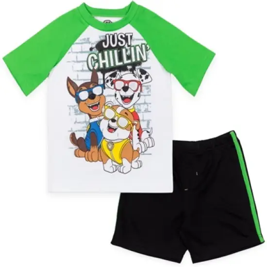 Paw Patrol Chase Marshall Rubble Pullover T-Shirt and Mesh Shorts Outfit Set Toddler to Big Kid  image {12}