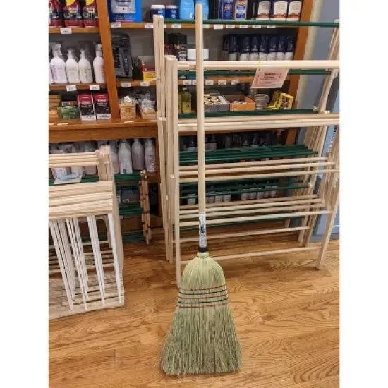 Stoltzfus Brooms & Carpets Amish-Made Barn Broom - Large Authentic Corn Straw Broom with Hardwood Handle, Natural, 57 inches image {1}