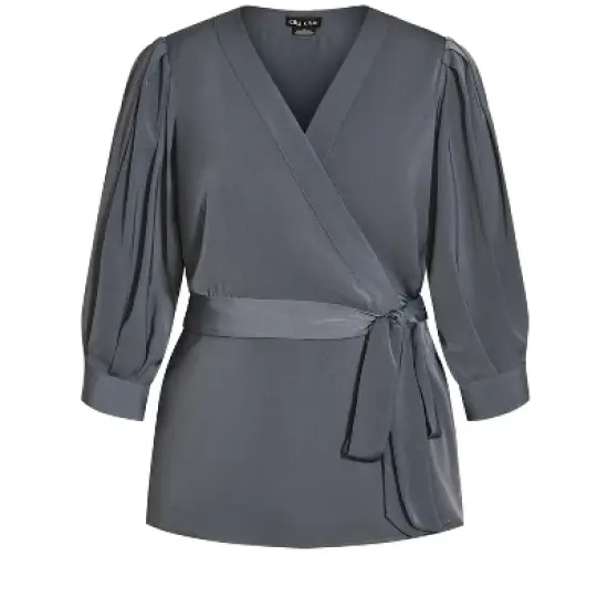 Women's Plus Size Sultry Top - Slate | CITY CHIC image {4}