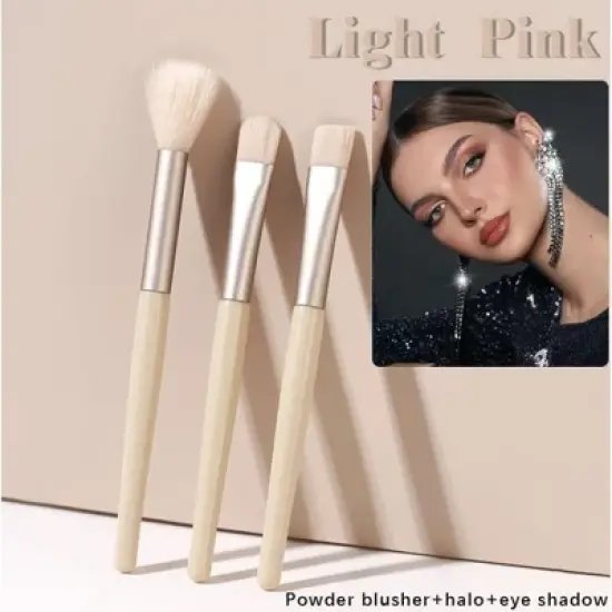 Wikineon Premium Makeup Brush Three Piece Set - Soft Synthetic Bristles for Foundation, Powder & Blush, Professional-Grade Tools image {5}