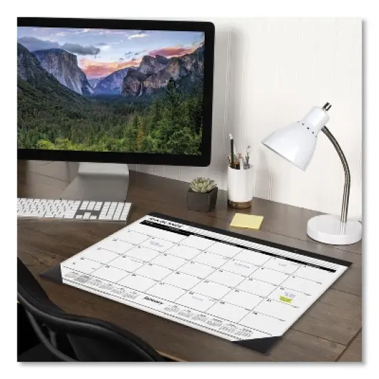 Ruled Desk Pad, 22 x 17, White Sheets, Black Binding, Black Corners, 12-Month (Jan to Dec): 2026 image {3}