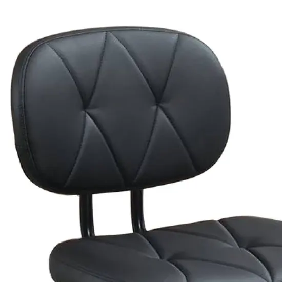 Diamond Stitch and Adjustable Height Office Chair Black - Benzara image {1}
