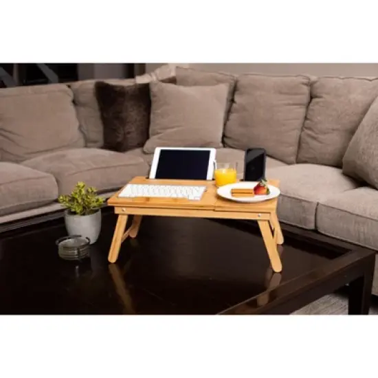 Sofia + Sam Multi-tasking Laptop Bed Tray - Natural image {8}