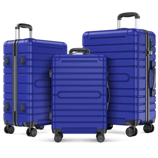 SKONYON 3-Piece Hardshell Luggage Set Durable ABS+PC Suitcase with Spinner Wheels, TSA Lock & YKK Zipper image {9}