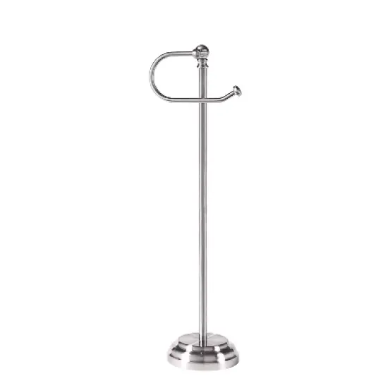 SunnyPoint Classic Bathroom Free Standing Toilet Tissue Paper Roll Holder Stand Satin Nickel image {3}