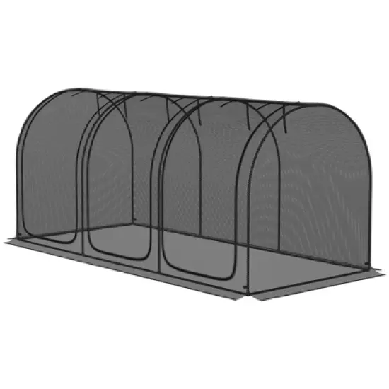 Outsunny Crop Cage with Two Zippered Doors, Storage Bag and Ground Stakes, Plant Protection Tent image {3}