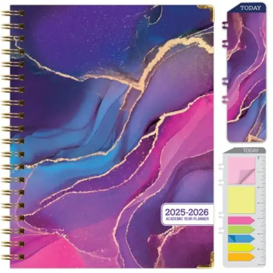 Global Printed Products Hardcover AY 2025-2026 Fashion Planner - 8.5"x11" (Pink Purple Marble) image {8}