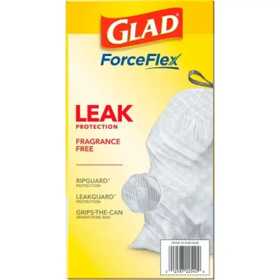 Glad ForceFlex Drawstring Fragrance Free Trash Bags - 13gal/100ct image {13}