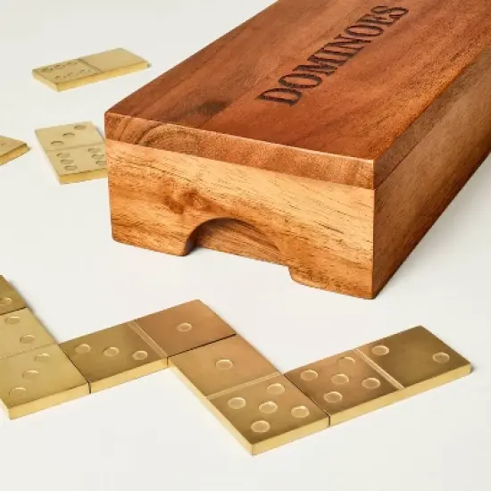Wood and Brass Dominoes - Hearth & Hand&trade; with Magnolia image {3}
