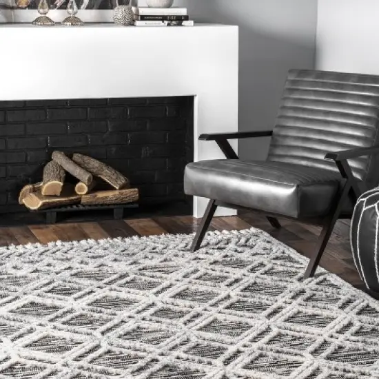 nuLOOM Ansley Moroccan Lattice Tassel Area Rug image {8}
