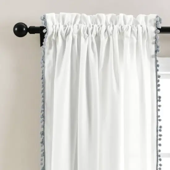 Pom Pom Window Curtain Panel - Lush D&eacute;cor image {1}