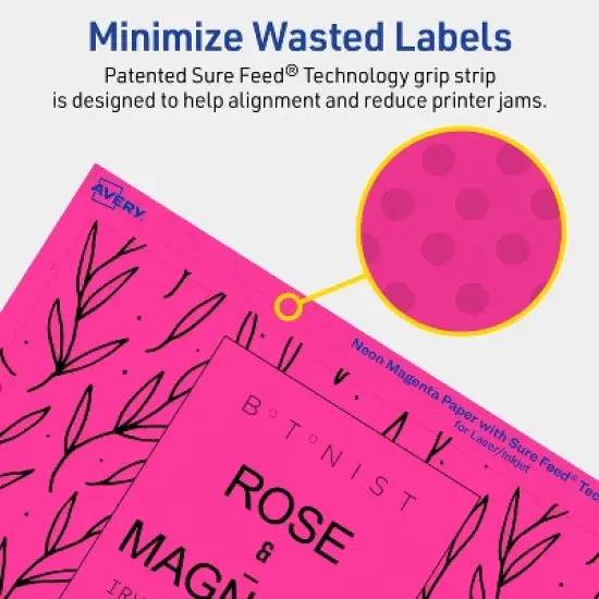 Avery Neon Magenta Paper Labels, 4.75" x 7.75" Rectangle image {3}