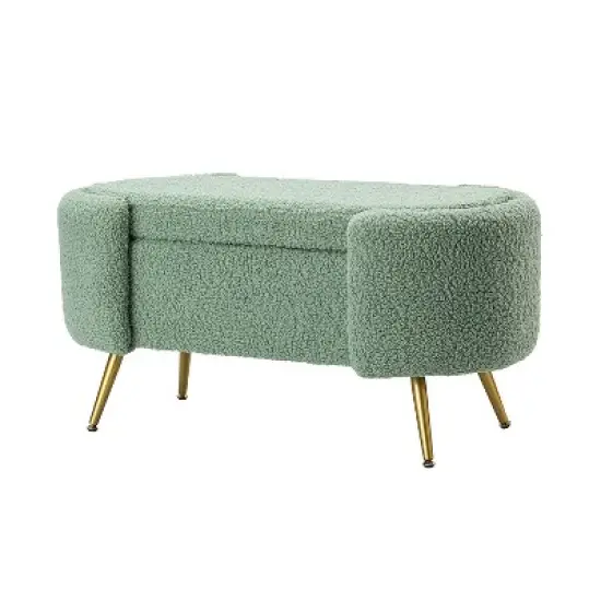 Alina Storage Bench with Metal Legs for Bedroom | ARTFUL LIVING DESIGN image {1}