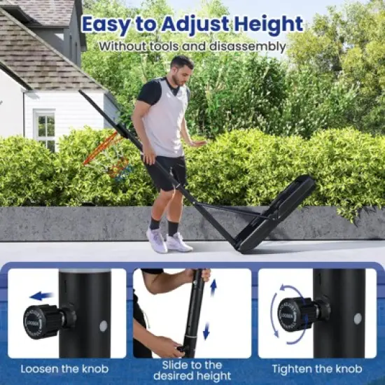 Costway 3.3-10 FT Portable Basketball Hoop Outdoor with Shatterproof Backboard & Wheels image {9}