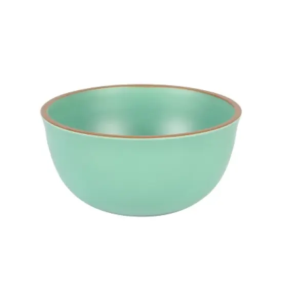 Gibson Home Rockabye 12 Piece Double Bowl Melamine Dinnerware Set in Green image {4}