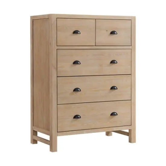 5pc Queen Arden Wood Bedroom Set with Storage Dresser & Pine Nightstands - Alaterre Furniture image {8}