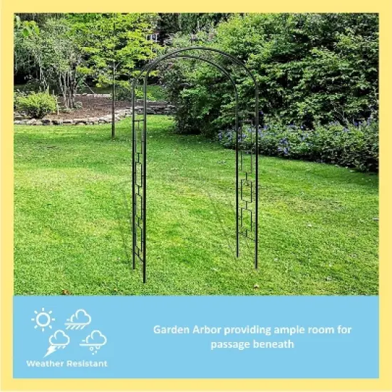 Achla Designs 100" Wrought-Iron Garden Arbor: Outdoor Archway, 8'4" Tall, Yard Entryway Decor image {3}